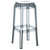 29.5" Gray Transparent Outdoor Patio Solid Bar Stool