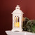 12.25" LED Lighted White Flameless Candle Lantern