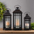 Mission Style Pillar Candle Lanterns - 20" - Gray - Set of 3