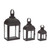 Set of 3 Black Iron with Clear Glass Hanging Lantern 14" - Add a Unique Vibe to Your Home Decorations