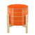 Striped Ceramic Planter with Stand - 8" - Orange and Beige