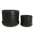 Set of 2 Black Ceramic Outdoor Diamond Planters with Saucers 12"