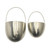 Set of 2 Silver Decorative Wall Hanging Planters 18.5"