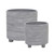 Set of 2 Gray Footed Ceramic Outdoor Planters with Lines 8"