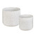 Set of 2 White Speckle Round Ceramic Planters 7"