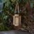Wooden Candle Lantern with Handle - 11" - Brown