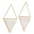 Set of 2 White and Gold Diamond Wall Hanging Planters 21.5"