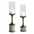 Set of 2 22" Gray and White Marbled Contemporary Candleholders