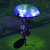 LED Lighted Solar Powered Mushroom Stake - 16.5" - Blue