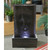 32.25" Chrome Black Buddha Wall Fountain with 4 White LEDs