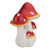 16.75" White and Red Hand Painted Mushrooms Outdoor Garden Decor