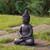 17.5" Dark Brown Meditating Buddha Outdoor Garden Statue