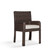 35" Tobacco Brown Synthetic Wicker Dining Arm Chair with Green Cushion