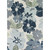 2.25' x 3.9' Gray and Blue Floral Rectangular Outdoor Area Throw Rug