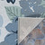 2.25' x 3.9' Gray and Blue Floral Rectangular Outdoor Area Throw Rug