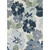 8' x 11.1' Gray and Blue Floral Rectangular Outdoor Area Throw Rug