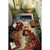 4' x 5.8' Red and Beige Floral Rectangular Outdoor Area Throw Rug