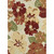 5.25' x 7.5' Red and Beige Floral Rectangular Outdoor Area Throw Rug