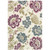 5.25' x 7.5' Ivory and Purple Floral Rectangular Outdoor Area Trow Rug