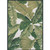 5.25' x 7.5' Green and Ivory Leafy Rectangular Outdoor Throw Rug