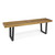 Rustic Charm Meets Modern Appeal: 61.75" Brown and Black Contemporary Outdoor Patio Dining Bench