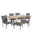 7-Piece Brown and Black Wicker Outdoor Furniture Patio Dining Set