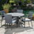 5-Piece Gray Contemporary Outdoor Furniture Patio Dining Set - Gray Cushions