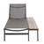77" Gray and Silver Mesh Outdoor Furniture Patio Chaise Lounge with Side Table