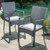 3-Piece Gray Contemporary Outdoor Furniture Patio Dining Set - Gray Cushions