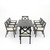 9-Piece Black Aluminum Outdoor Furniture Patio Dining Set - Ivory Cushions
