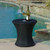 19.5" Black Contemporary Outdoor Accent Table