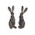 Rabbit Outdoor Statues - 11.5" - Black - Set of 2