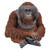 13" Brown and Black Orangutan Sitting Figurine