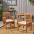 2-Piece Brown Patina Finish Outdoor Furniture Patio Dining Chairs - Cream White Cushions