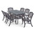 7-Piece Charcoal Black Contemporary Outdoor Patio Furniture Dinning Set