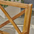 5-Piece Teak Finish Contemporary Outdoor Furniture Patio Dining Set - Blue Cushions