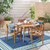 5-Piece Teak Finish Contemporary Outdoor Furniture Patio Dining Set