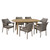 7-Piece Mocha Brown and Gray Outdoor Furniture Patio Dining Set