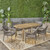 7-Piece Mocha Brown and Gray Outdoor Furniture Patio Dining Set