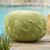 20" Lime Green Contemporary Hand Knitted Outdoor Patio Pouf Ottoman with Filler