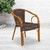 30.25'' Dark Brown Rattan Outdoor Furniture Patio Chair