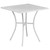 White Contemporary Square Outdoor Patio Table - Rain Flower Design, All-Weather, Folding, 28.25"
