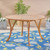 5-Piece Brown Teak Finish Wood and Wicker Outdoor Furniture Patio Dining Set - Cream Cushions