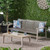 2pc Black and Pale Gray Outdoor Patio Sofa and Coffee Table Set 75.5"