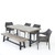 6-Piece Gray Sandblast Finish Rectangular Outdoor Furniture Patio Dining Set
