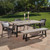6-Piece Gray Sandblast Finish Rectangular Outdoor Furniture Patio Dining Set