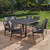 9-Piece Brown Finish Square Wicker Outdoor Furniture Patio Dining Set