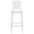 43.75" Clear Transparent Contemporary Ghost Outdoor Barstool with Teardrop Back