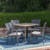 5-Piece Wood and Wicker Outdoor Furniture Patio Dining Set - Gray Cushions