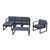 6pc Gray and Black Contemporary Outdoor Chat Set with Cushions